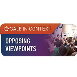 Gale In Context Opposing Viewpoints database logo for researching controversial topics and current events